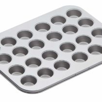 KitchenCraft KC2BK22 Non Stick Mini Muffin Tin / Mince Pie Baking Tray, 24 Holes, 35 x 27 cm Silver