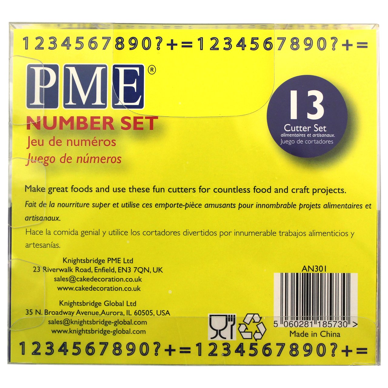 PME AN301 Number Cutters, for Sugarcraft and Cake Decorating Set of 13 , White , 5 x 1.3 x 5 cm - Image 4