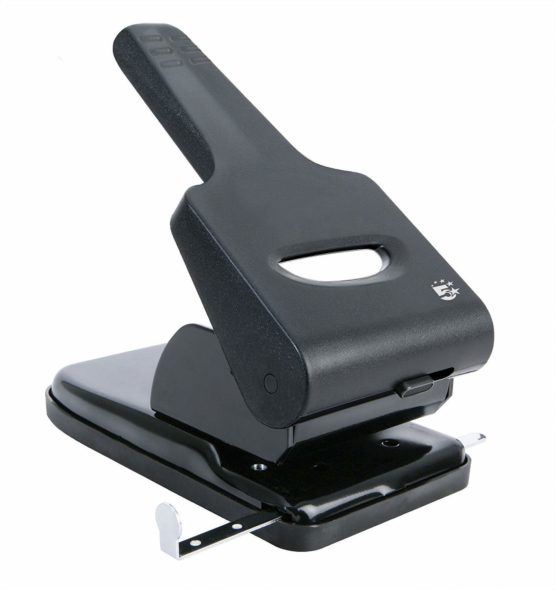 5 Star Punch Heavy-duty 2-Hole Metal with Plastic Base Capacity 65x 80gsm Black
