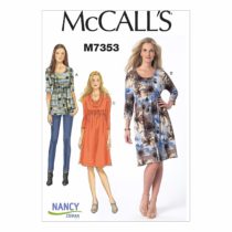 McCall's Patterns 7353 E5,Misses Top and Dresses,Sizes 14-22, cotton, (14-16-18-20-22)