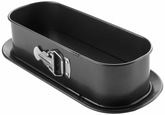 IBILI Springform Set reactangular with Extra Base 30x11 cm, rolled steel plate, Black, 30 x 11 x 8 cm