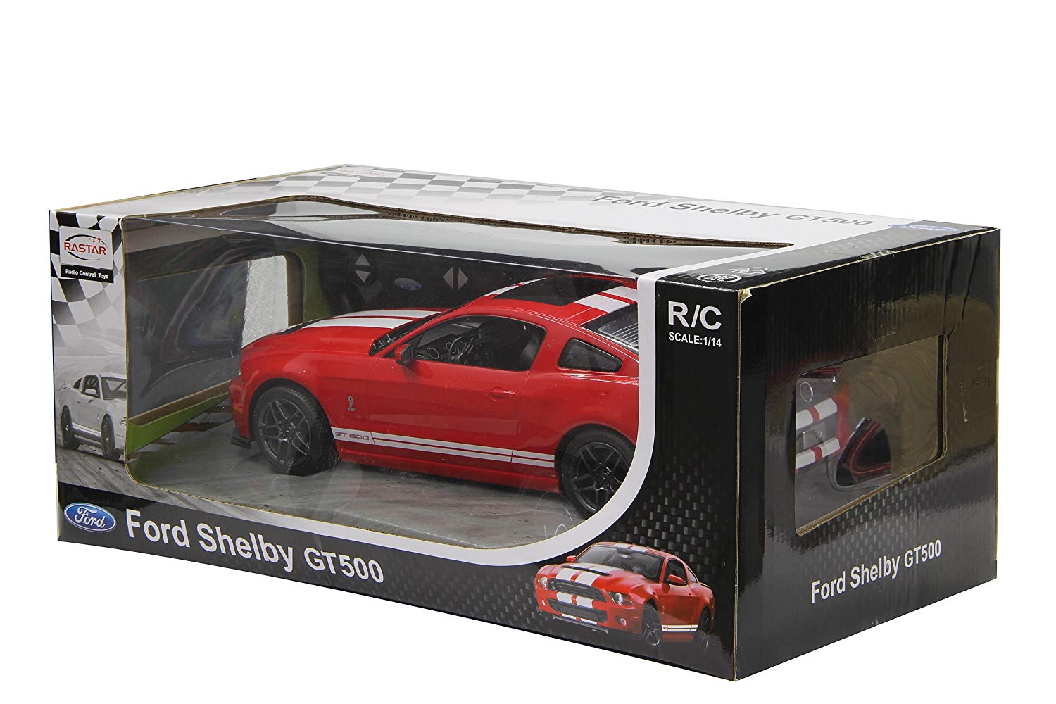 Jamara 404541 40 MHz 1:14 Scale Red Ford Shelby GT 500 Deluxe Car, Small - Image 4