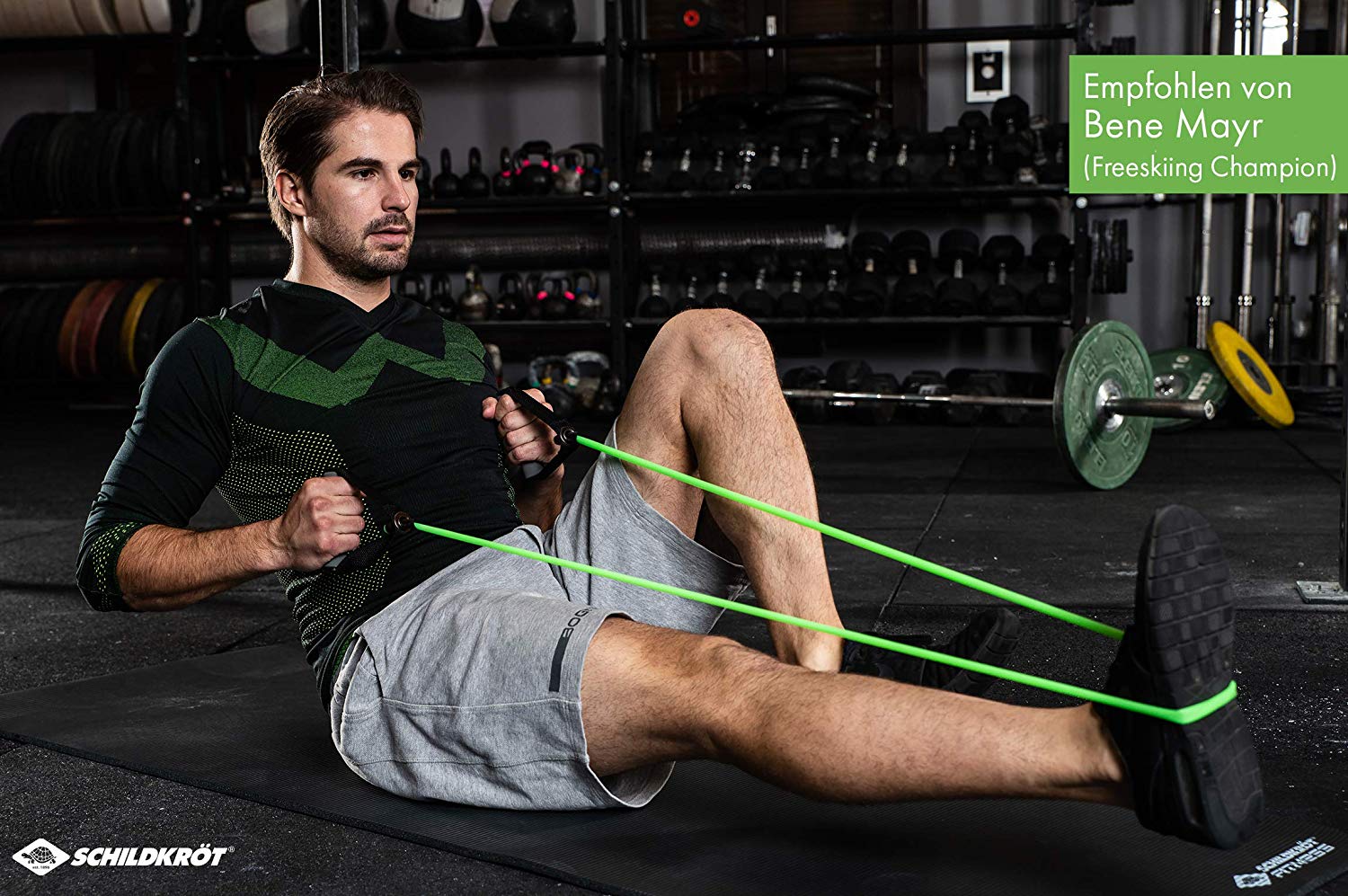 Schildkröt 3-Piece Expander Set, Green Anthracite with Resistance Levels for Fitness Training, One Size - Image 2