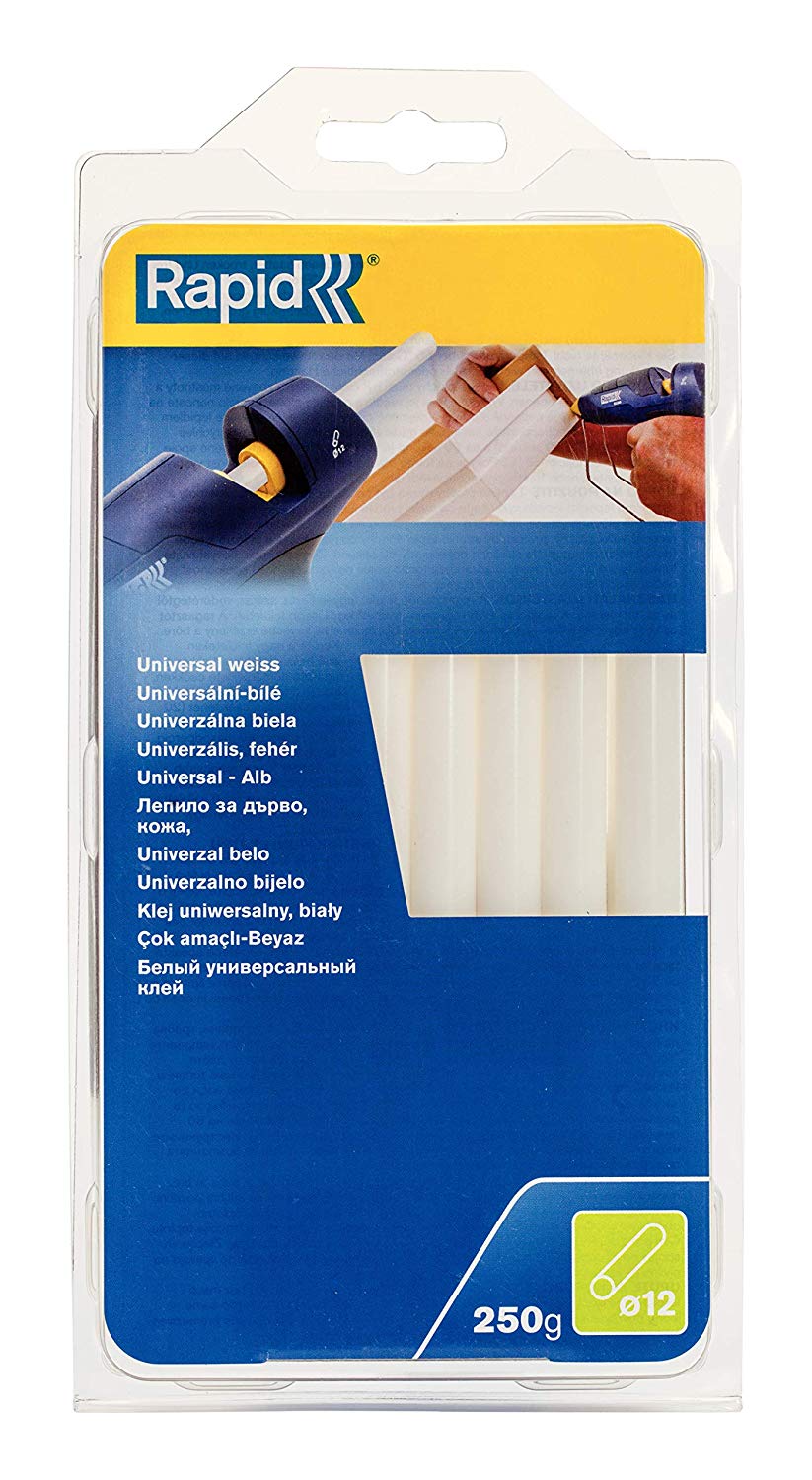 Rapid Multi-Purpose White Hot Glue Sticks, Diameter: 12 mm, Length: 190 mm, 250 g, 40107361, 14 Sticks - 190mm