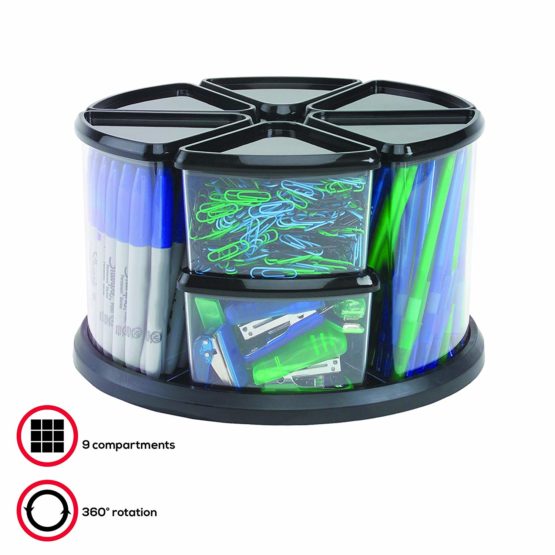 Deflecto Carousel Storage Tidy Crystal Tubs - Black (Pack of 9), 39010104 - Image 4