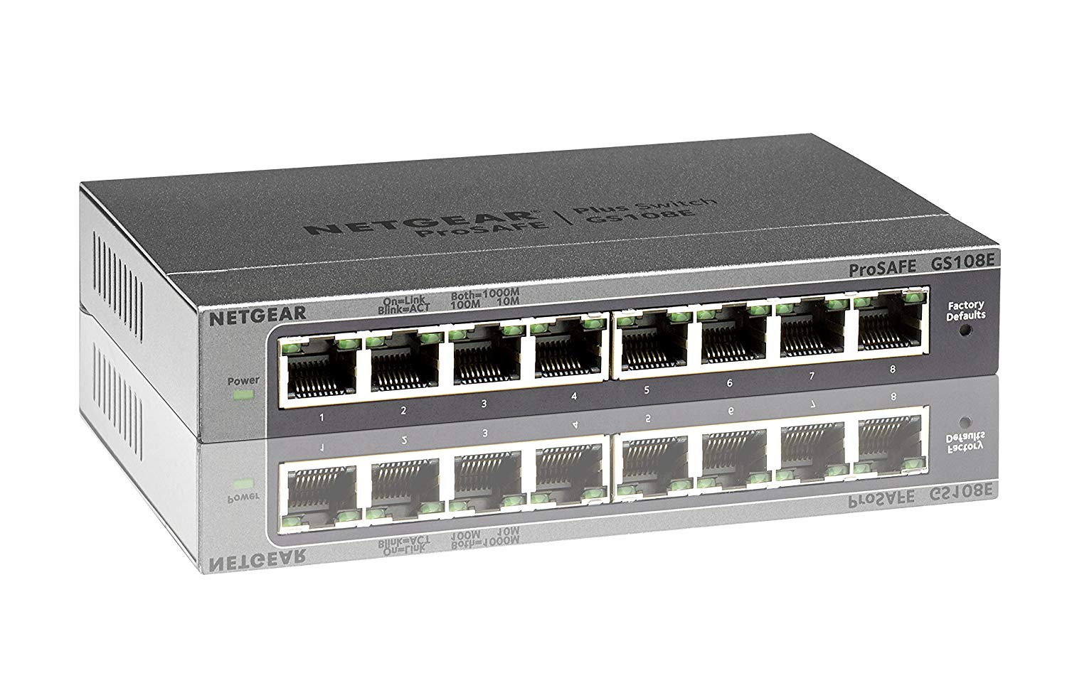NETGEAR 8 Port Gigabit Ethernet Managed Network Switch (GS108E), Ethernet Splitter, Ethernet Hub, Plug-and-Play