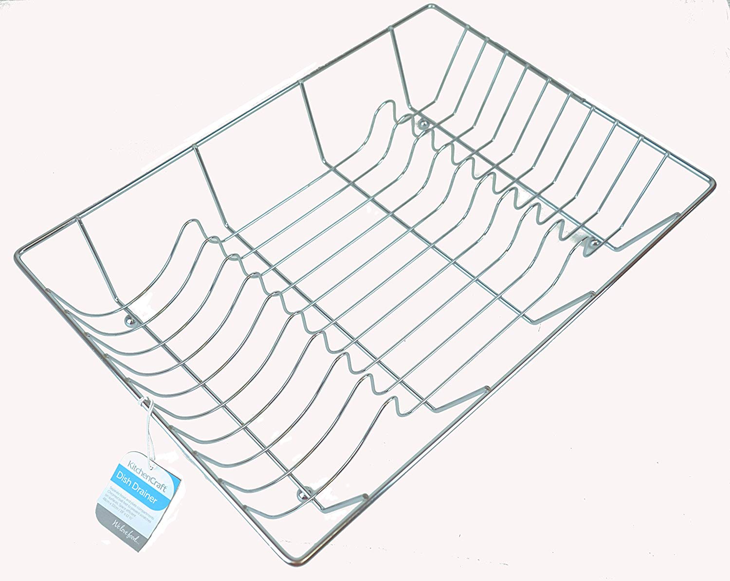 KitchenCraft Large Chrome-Plated Metal Dish Drainer Rack, 48 x 33 cm (19” x 13”) - Image 3