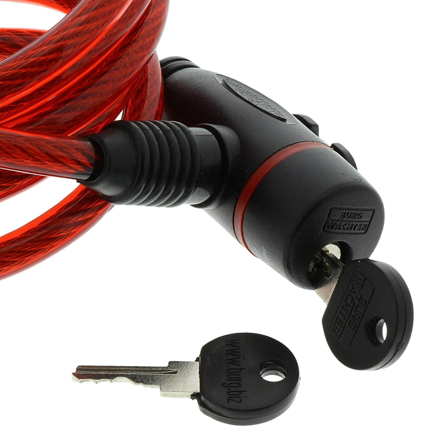 Burg-Wächter Spiral Cable Lock, 2 Keys, with Mounting Bracket, Length: 100cm, 1260 100, Assorted - Image 2