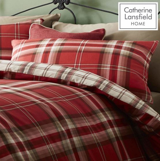 Catherine Lansfield Kelso Easy Care Single Duvet Set Red - Image 3