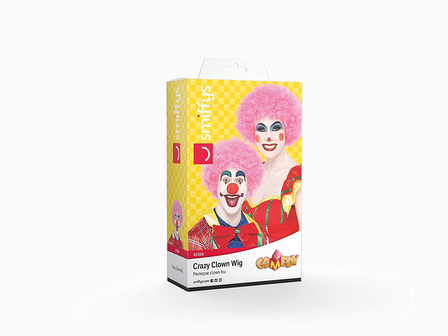 Smiffys Crazy Clown Wig, Pink - Image 4