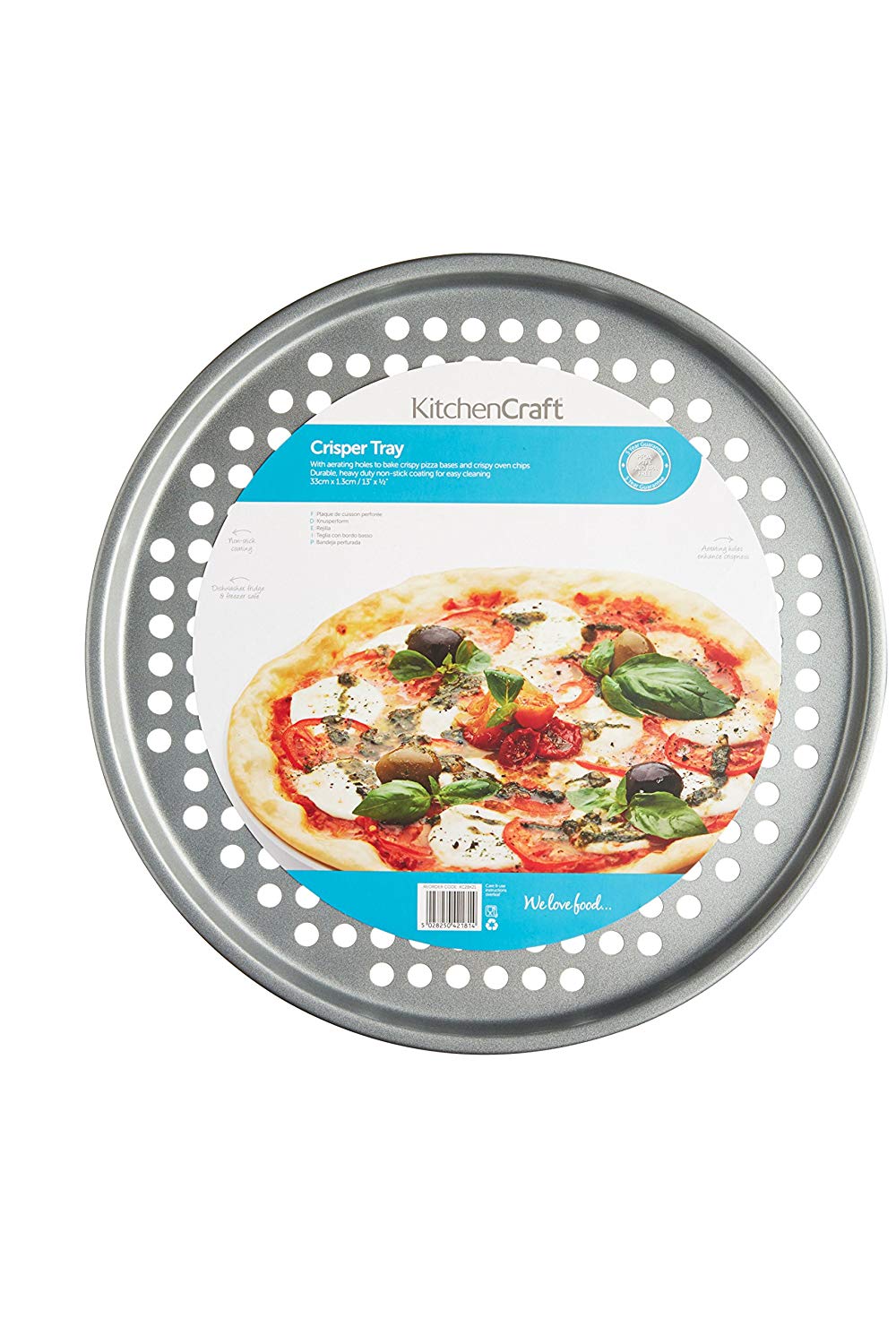 KitchenCraft Perforated Pizza Crisper Pan/Baking Tray, 33 cm (13"), KC2BK21, 33 centimeters - Image 2