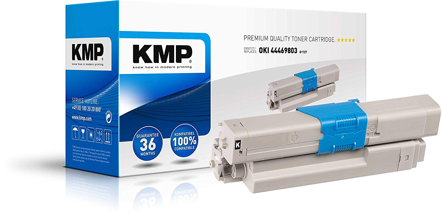 KMP O-T27 Toner Replaces 44469803, Black