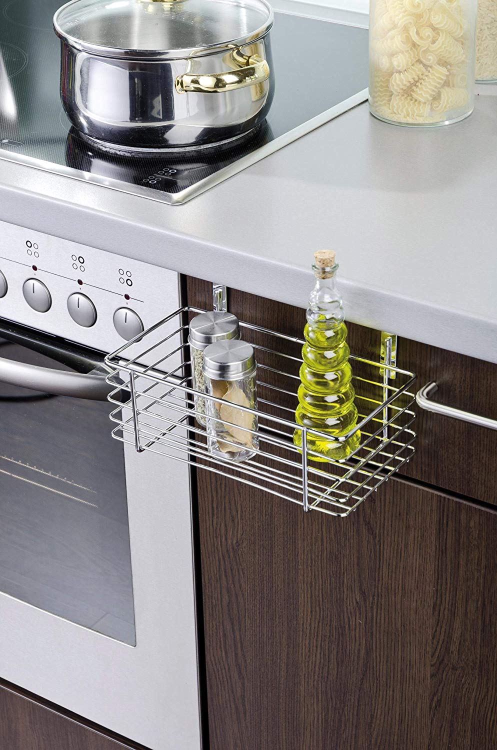 WENKO Clip-On Storage Basket, Chrome - Image 2