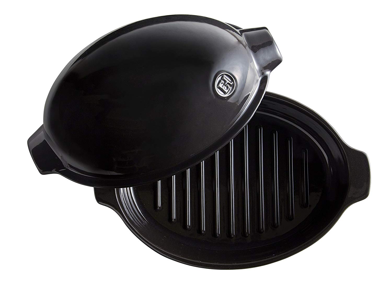 Emile Henry Chicken Roaster, Ceramic, Charcoal, 34x24x19 cm BigaMart