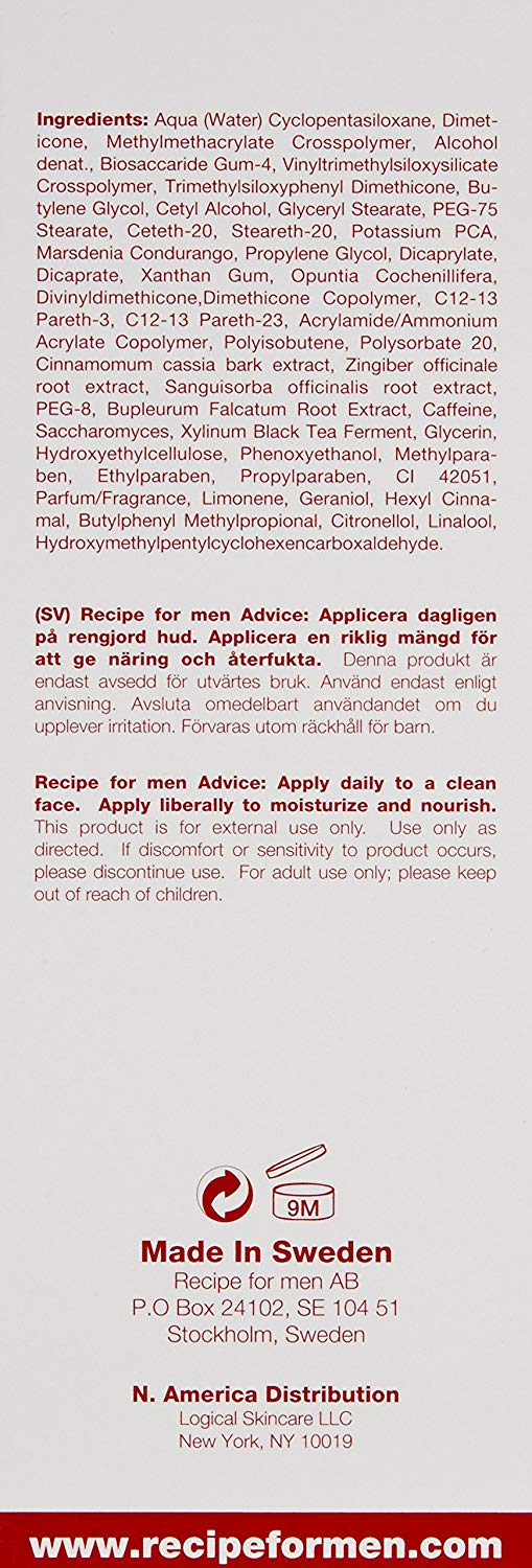 RECIPE FOR MEN Anti-Shine Moisturizer - Instant Matte Finish, Micropearl System for Oily/Combination Skin, Enhances Elasticity, 75 ml - Image 3