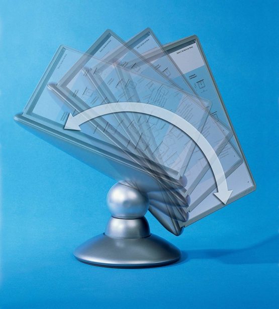 Durable Sherpa Motion Display Unit Rotating with 10 Panels 10 Tabs Titanium Ref 5587/37 - Image 3