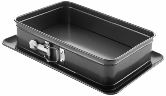 IBILI Springform Set Rectangular with Extra Base 28x18 cm, rolled steel plate, Black, 28 x 18 x 5 cm