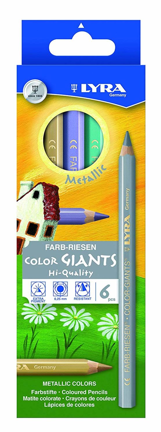 Lyra Giants Metallic Colouring Pencils 6