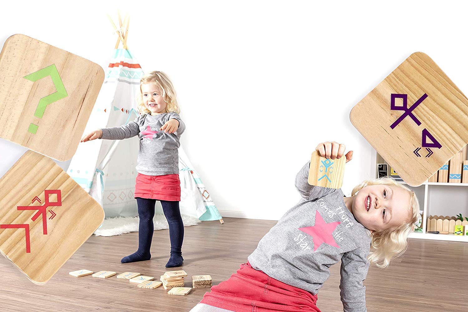 Small Foot 12028 Active Dance Game Made of FSC 100% Certified Wood, Movement Game for Adults and Children Toy, Multi-Coloured - Image 4