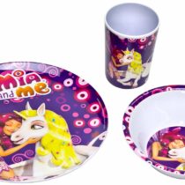 Mia and me - Melamine Dinnerware Set Breakfast (3 pcs) Plate Cup Bowl
