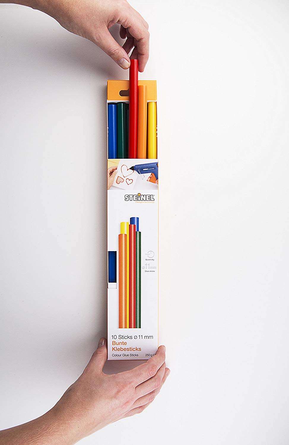 Steinel Colour glue sticks 11 mm, 10 coloured sticks, 250 g, colourful hot melt adhesive for creative crafting - Image 2