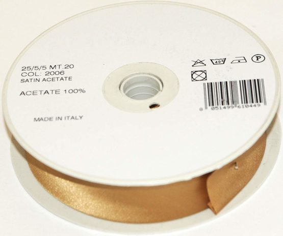 Inastri Acetate Satin Bias Binding 25/5/5mm Colour Honey Gold 2006 - Image 3