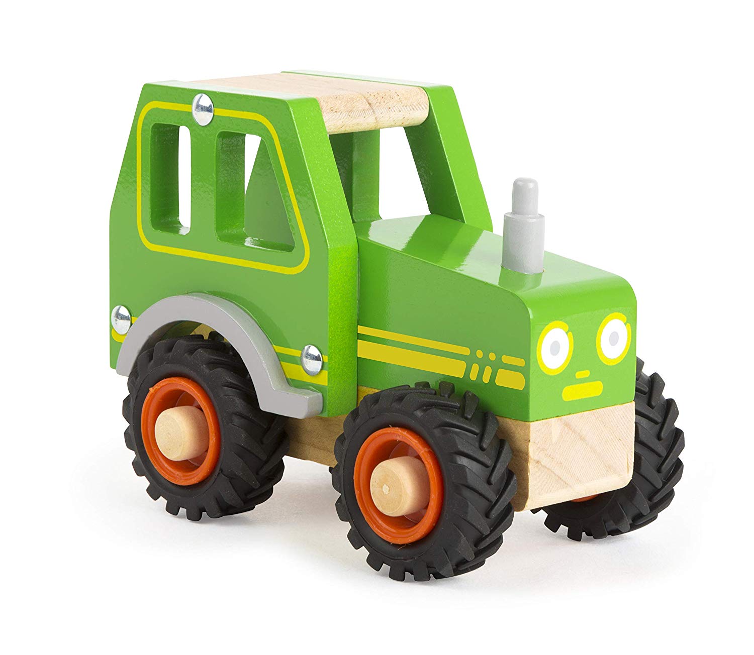 Small Foot Tractor FSC 100%, 7 cm x 13 cm x 10 cm, Green