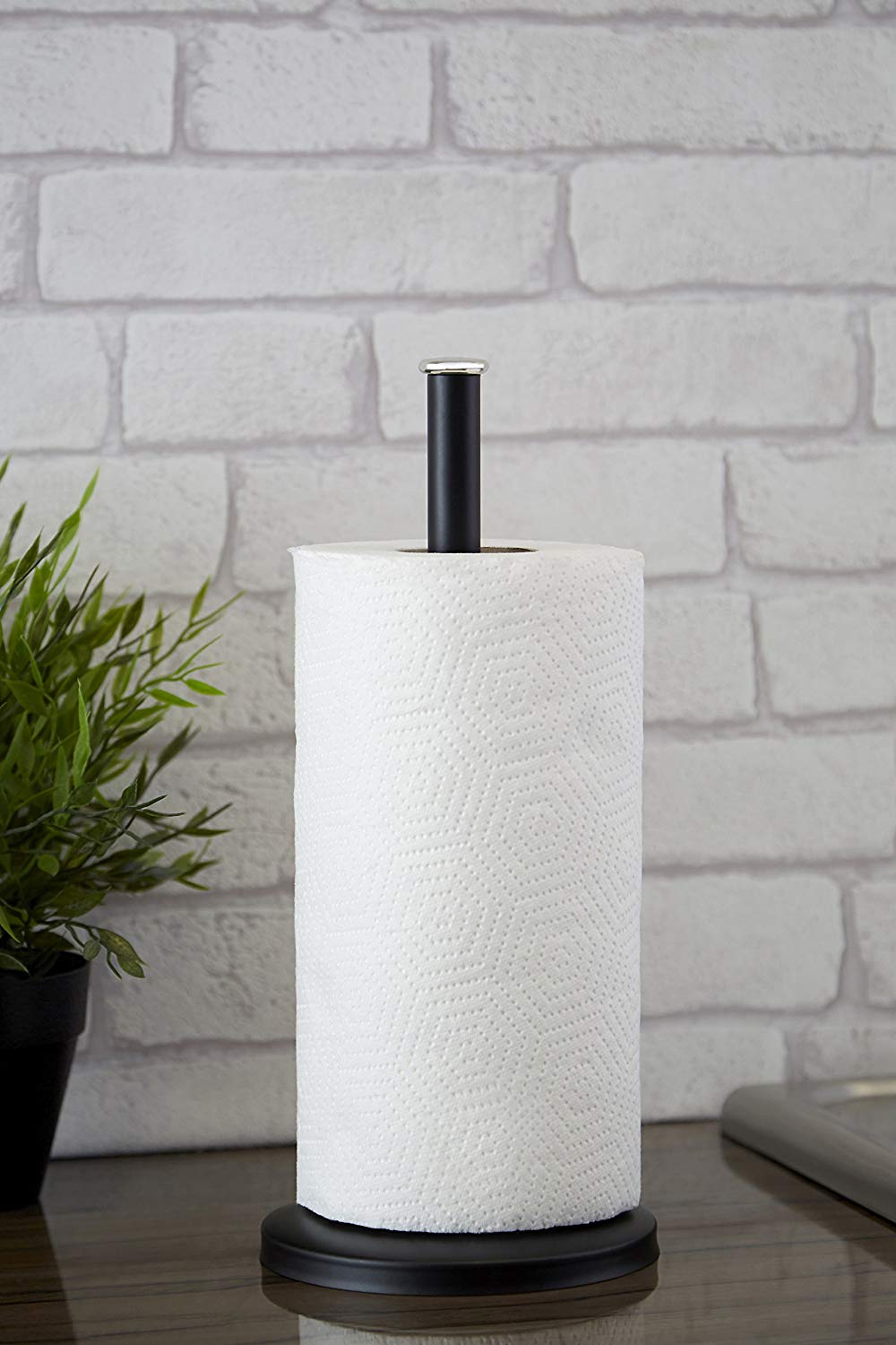 Premier Housewares Black Kitchen Roll Holder Free Standing, H33 x W15 x D15cm - Image 4
