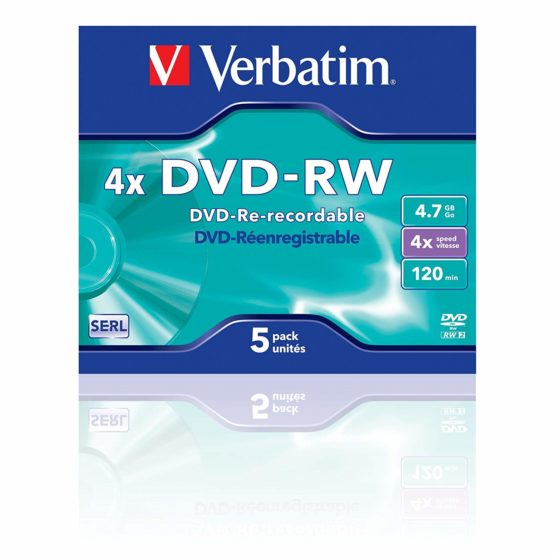 Verbatim 43285 DVD-RW 4.7GB 4x 5 pack, Individually cased - Image 3