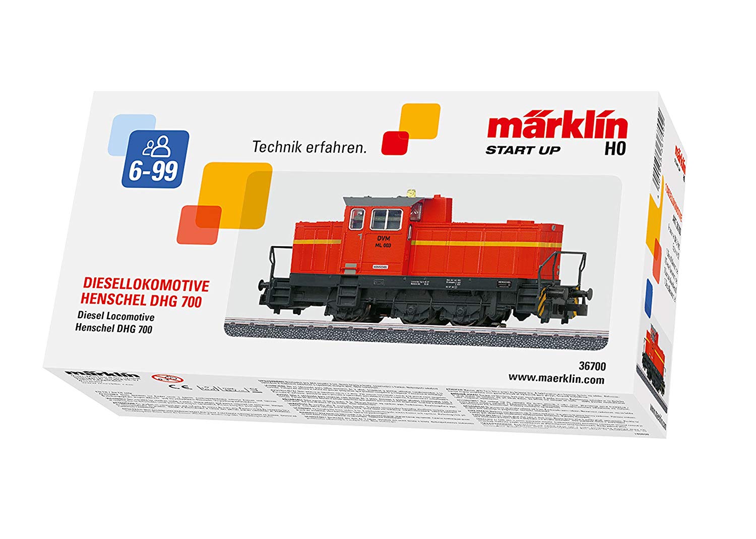 Märklin start up Diesel Locomotive Type Henschel DHG 700, 36700, 11.2 cm, Mehrfarbig - Image 3