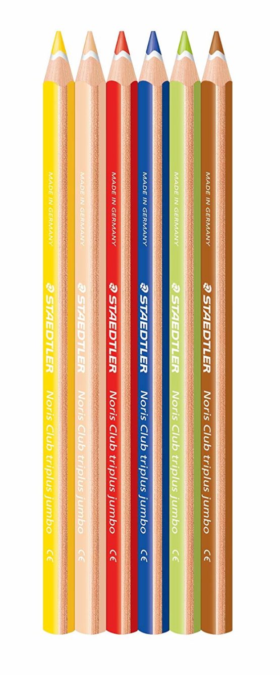 STAEDTLER 128 NC6 Noris Club Jumbo Colouring Pencil Trihedron 4 mm Cardboard Box with 6 Colours - Image 2