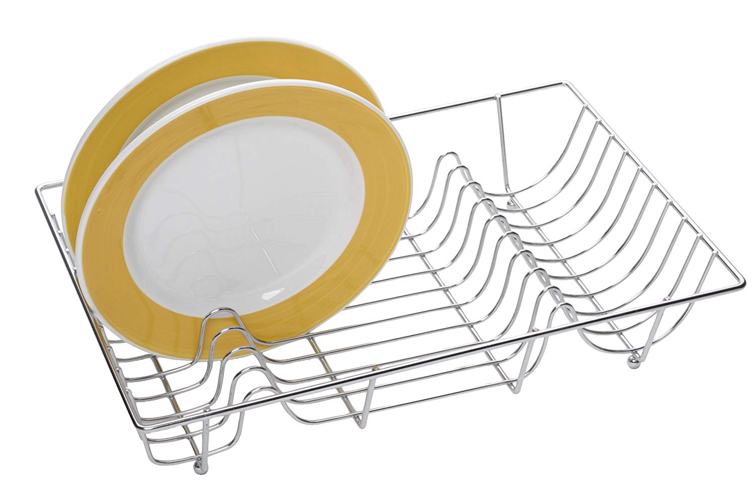 KitchenCraft Large Chrome-Plated Metal Dish Drainer Rack, 48 x 33 cm (19” x 13”) - Image 2