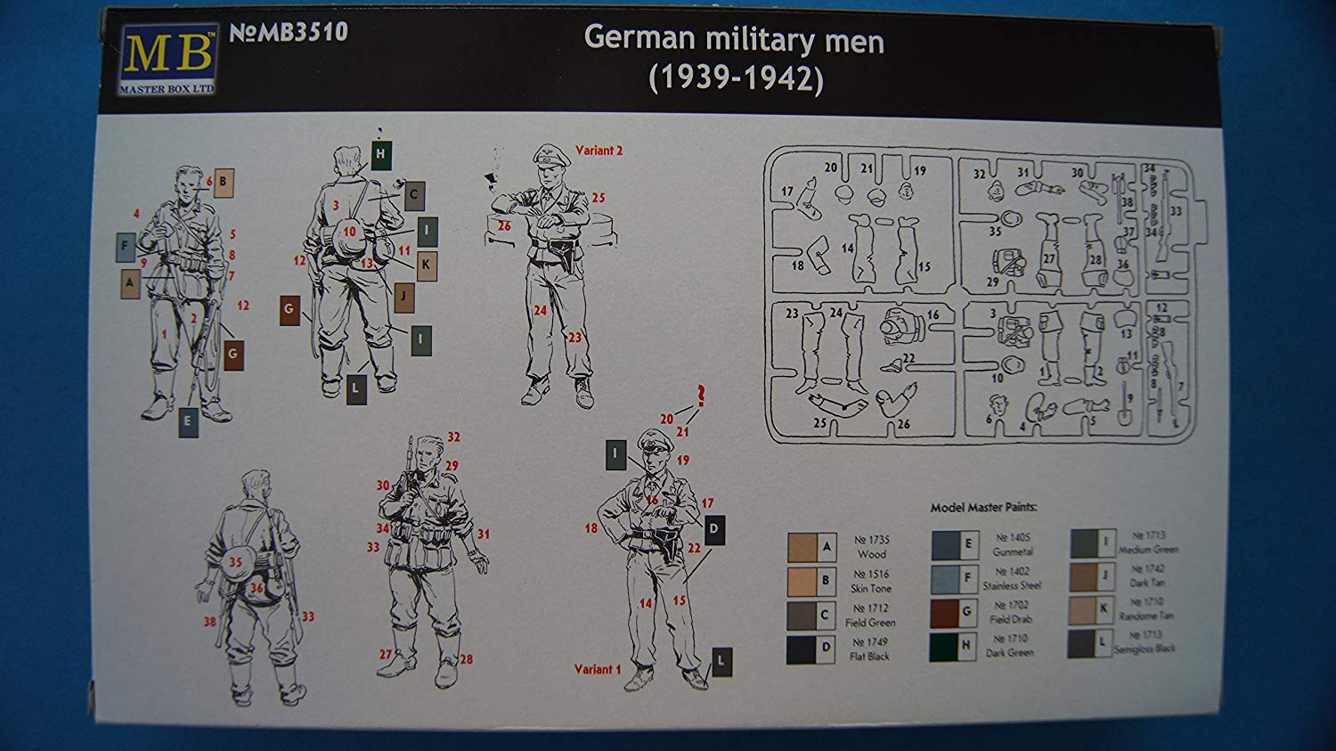 Masterbox 1:35 Scale German Military Men (1939-1942) Figure, Green, Medium - Image 2