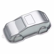 KitchenCraft Novelty Car Cake Mould with Recipe, 29 x 14 cm Anodised Aluminium Cake Tin, 11.5 x 5.5 Inch