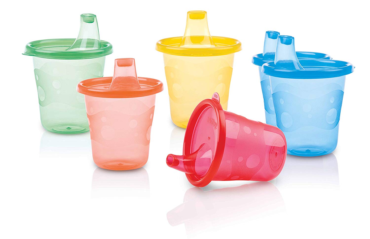 Nuby ID91121A Pick Nick Drinking Cup Set including 6 Cups And 6 Lids 210ml, Assorted Colors, Colourful, 6 Count (Pack of 1)