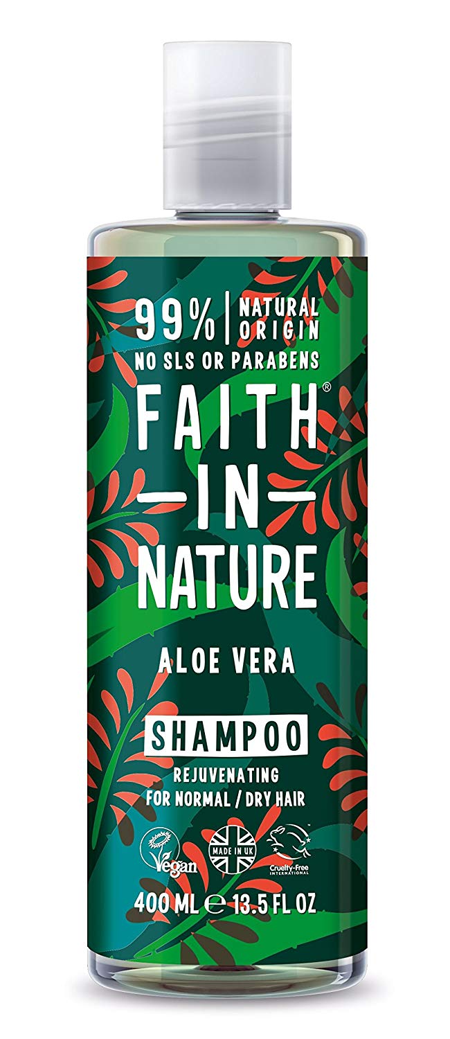 Faith In Nature Organic Aloe Vera Shampoo, Soothing for Normal Hair & Scalp, Vegan & Cruelty Free, No SLS