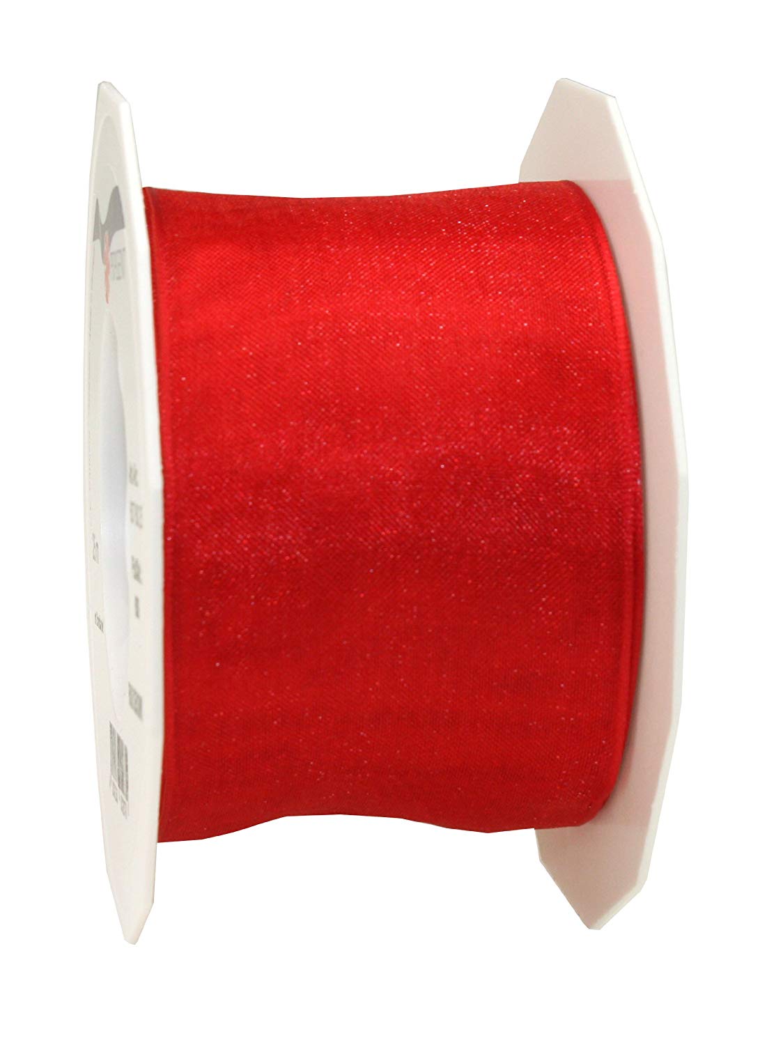 PRÄSENT - Four Seasons Organza wired edge Ribbon Red 60 mm width, 25 m length, Yellow, 60mm - 25m