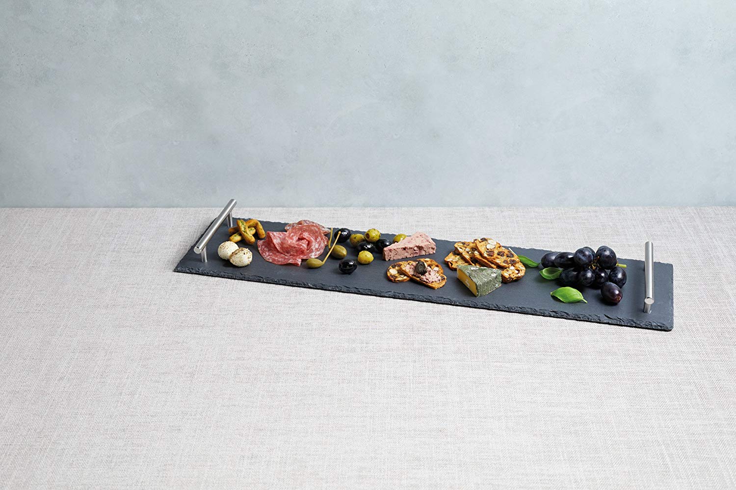 Artesà Slate Serving Platter with Metal Handles, 60 x 15 cm - Image 4