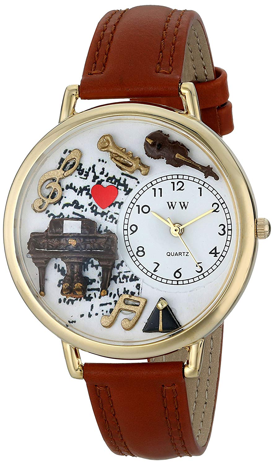Whimsical Watches Trains Green Leather and Silvertone Unisex Quartz Watch with White Dial Analogue Display and Multicolour Leather Strap S-1610001