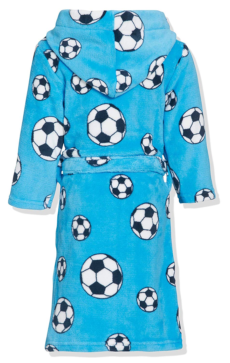 Playshoes Boy's Fleece Bathrobe Football, Bathrobe, Blue, 146-152, blue football - Image 2