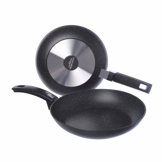 Moneta Etnea Set of 2 Frying Pans, Stone Surface Non-Stick and Anti-Scratch Coating, Dishwasher Safe, 24, 28 cm, 2-Piece Pan Set - Image 4