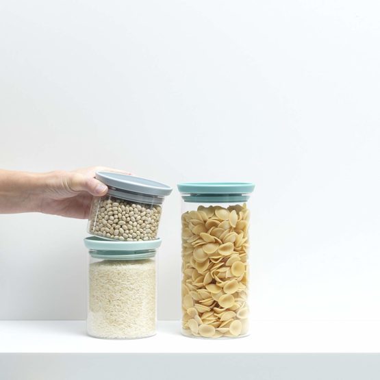 Brabantia 298325 Glass Stackable Jars (0.3/0.6/1.1 L), Set of 3, Transparent - Image 3