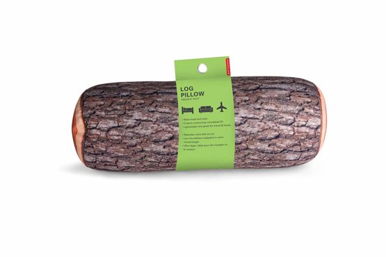 Kikkerland Polyester/ Spandex Log Head Rest Pillow, Brown - Image 2