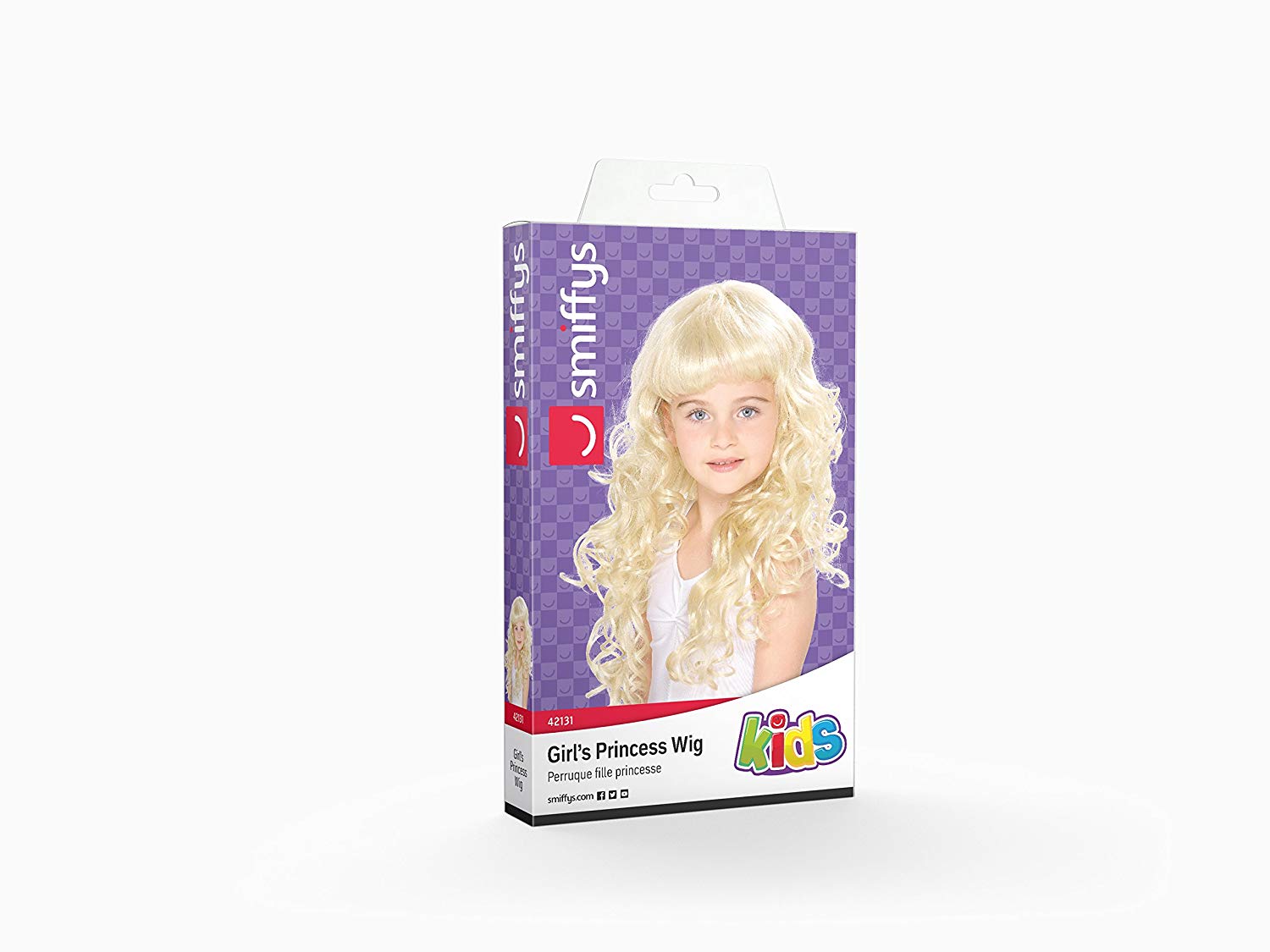 Girl's Princess Wig, Blonde, Curly - Image 2