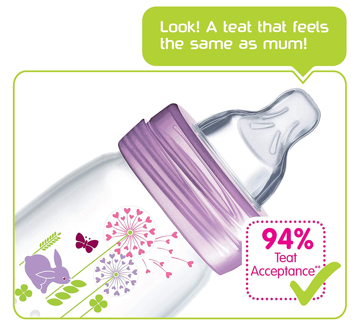 MAM Teats Size 2, Transparent/Green, 2 count (Pack of 1) - Image 3
