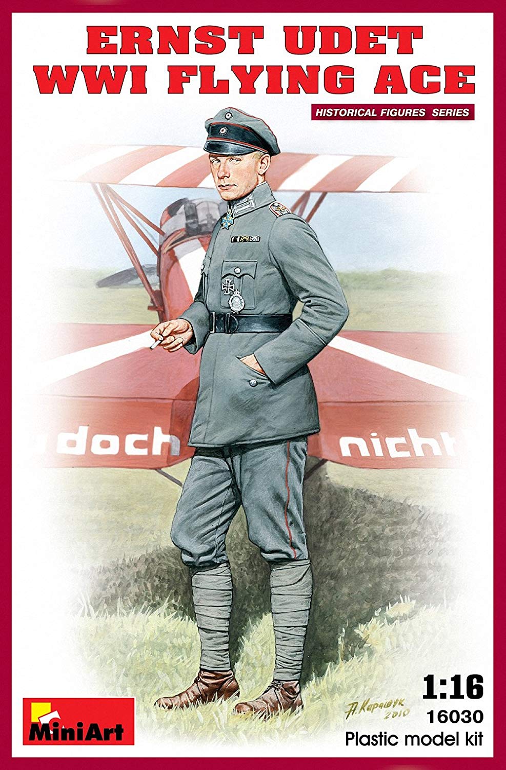 Miniart 1:16 Scale Ernst Udet. WWI Flying Ace Plastic Model Kit, Molded Color, Medium