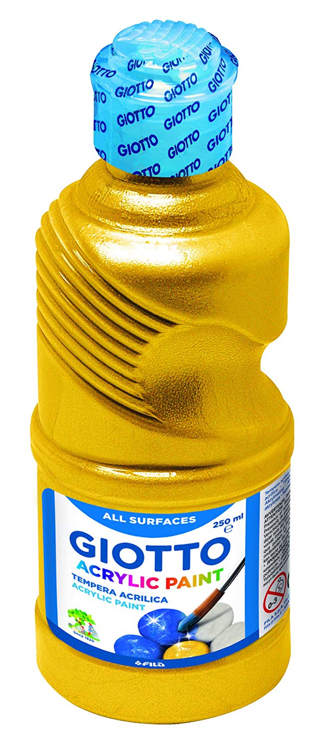 Giotto 533800 Studio 250 ml Acrylic Tube-Gold, 250 ml (Pack of 1), yellow - gold