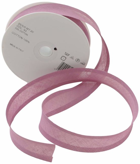 Inastri 25/5/5 mm Cotton Bias Binding, Mauve