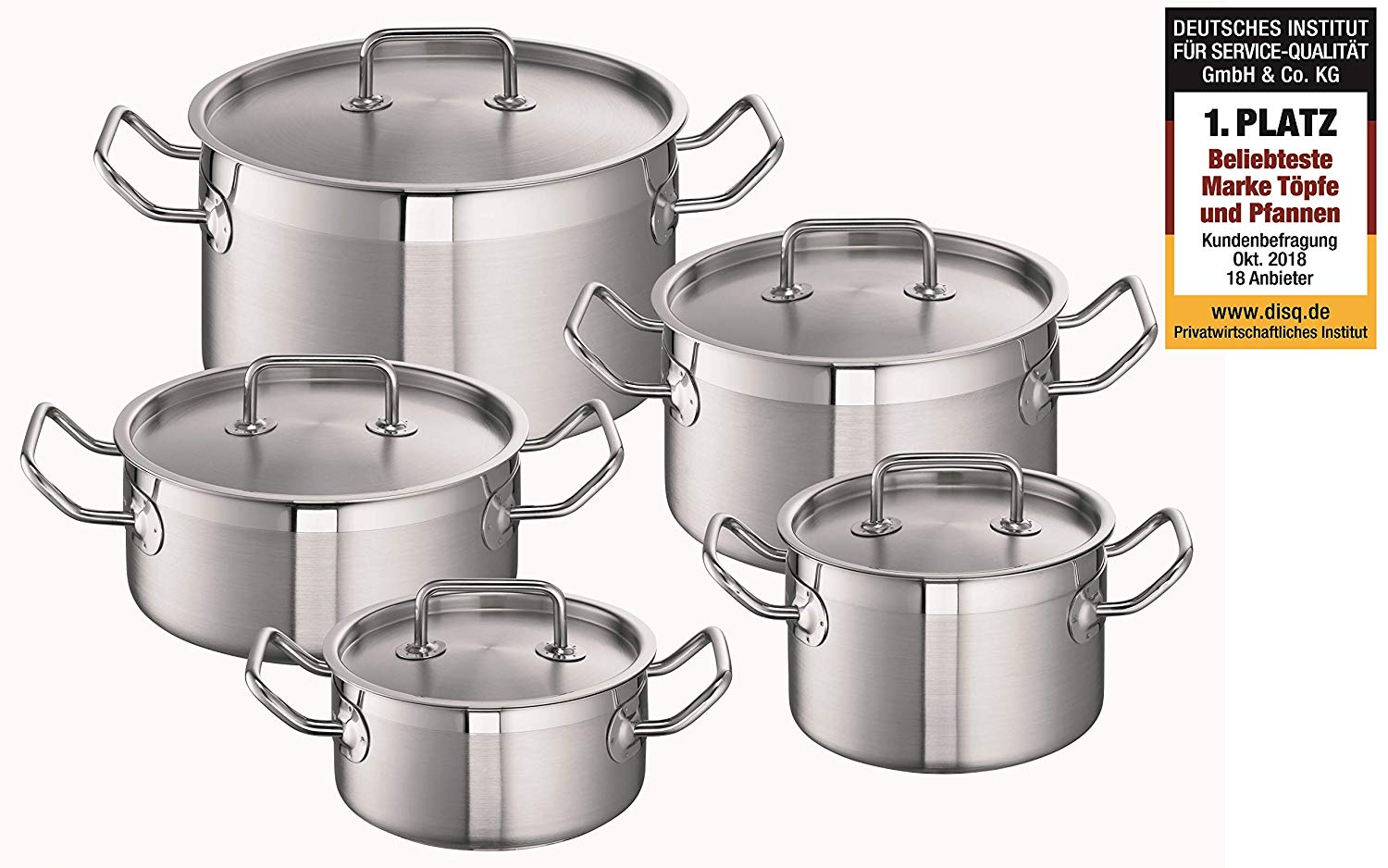 Schulte-Ufer Set Profi-Line i 450 5-Piece Mega Saucepan Set