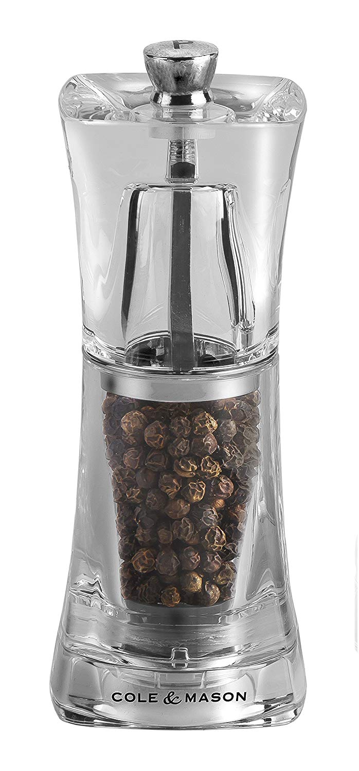 Cole & Mason Crystal Clear Salt and Pepper Mills, Adjustable Grind Precision+, Acrylic, 125mm, Gift Set - Image 3